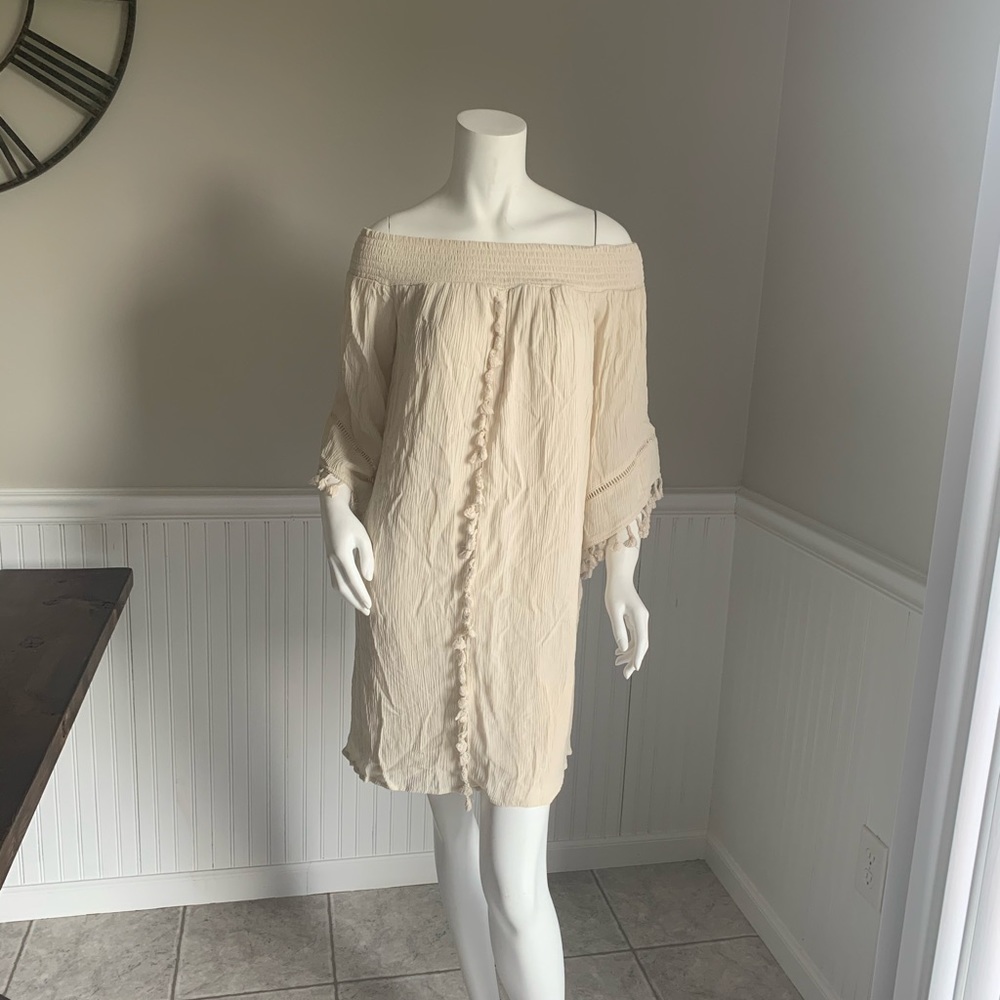 Strapless off the shoulder dress